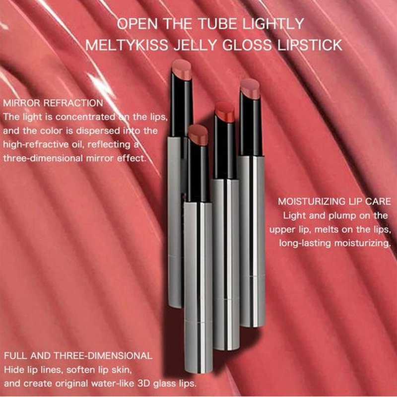 Aztk Meltykiss Jelly Gloss Lipstick, Aztk Lipstick, Mirror Hydrating Lip Gloss, Aztk Moisturizing Melty Kiss Lip Jelly, Long Lasting Moisturizing Tinted Lip Balm Lipstick Lip Gloss (MJ202)