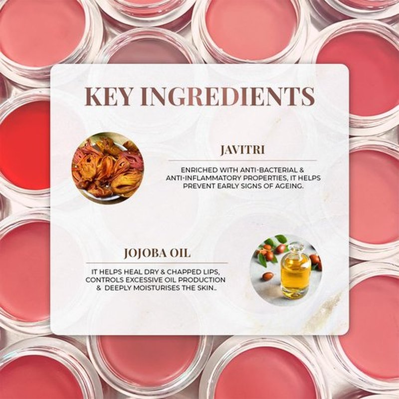 Just Herbs Organic Creamy Matte 3 in 1 Lip & Cheek Tint, Blush For Women - SLS,Chemical & Paraben Free - 0.14 fl. oz. (Peachy coral)
