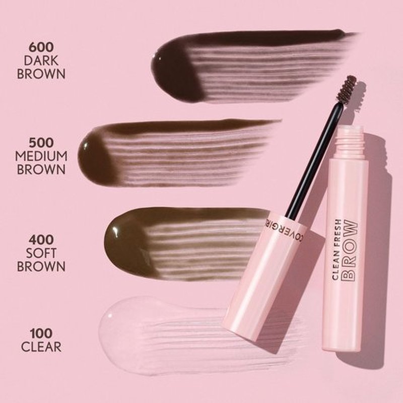 CoverGirl Clean Fresh Brow, 600 Dark Brown, Eyebrow Gel, Long-Lasting, Vegan Formula, Natural Looking, Easy to Apply, Doesn't Smudge, 0.18oz