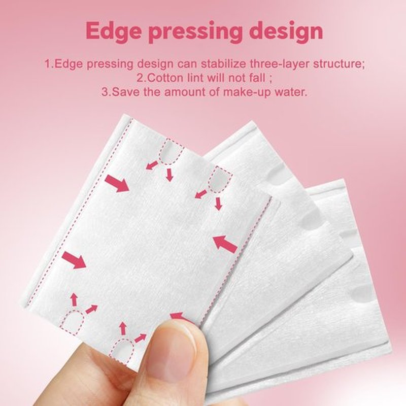 ICOTLE 475 Pcs Square Makeup Cotton Pads, 100% Cotton Soft Lint Free for Removing Makeup, Double-Side Save Water, 75 Thick + 400 Ultra-Thin for Daily Skin Care