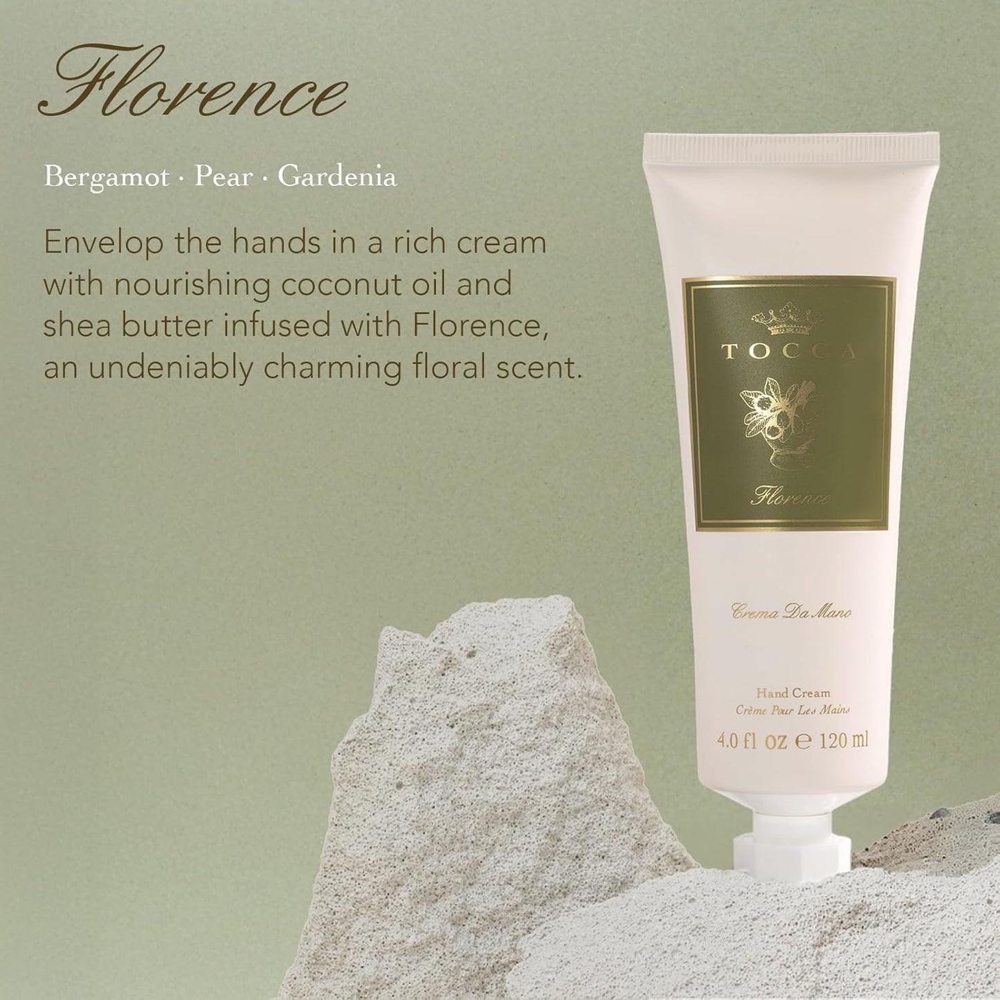 Tocca Crema de Mano, Cleopatra Hand Cream, 4 oz - Grapefruit, Jasmine, Vanilla Musk - Moisturizing, Quick Absorbing