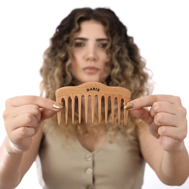Wide Tooth Wooden Comb | Cepillo Ancho de Madera para Cabello | Natural Hairbrush | Vintage Style Hairbrush | Wood Comb for Gentle Styling | Anti-Static Hair Comb (Oval Wide Tooth)