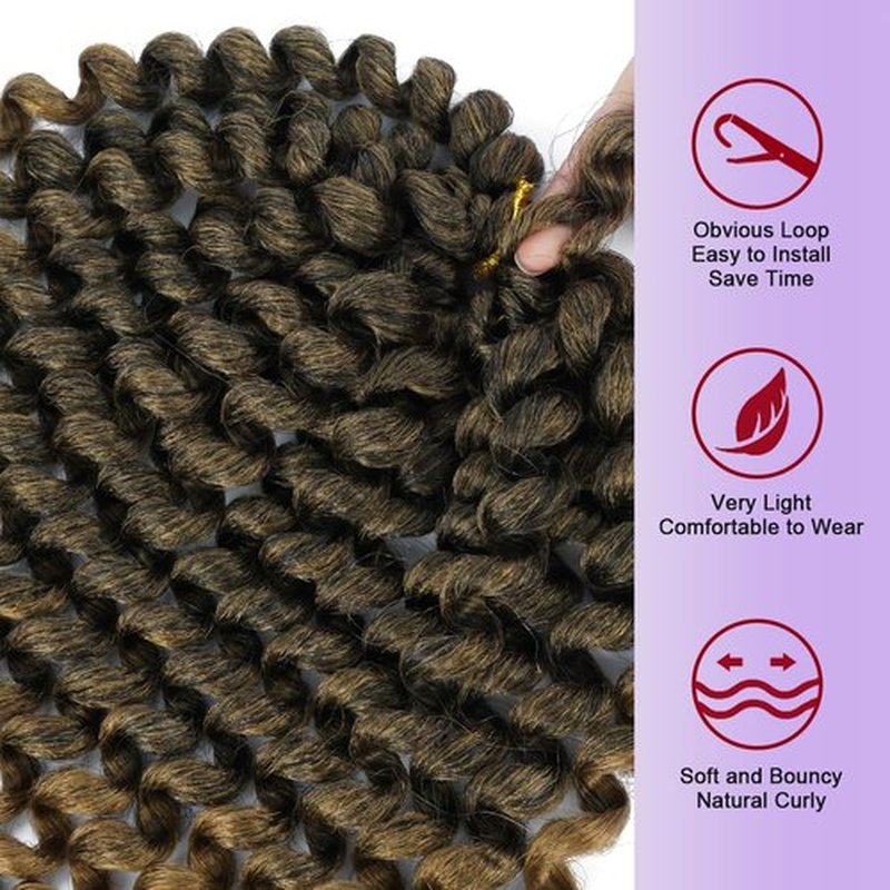 GetMaige Jamaican Bounce Crochet Hair For Black Women 4packs 72 Roots Natural Black Jumpy Wand Curls Crochet Hair Short Pre Looped Curly Crochet Hair (12inch (pack of 4), T27)