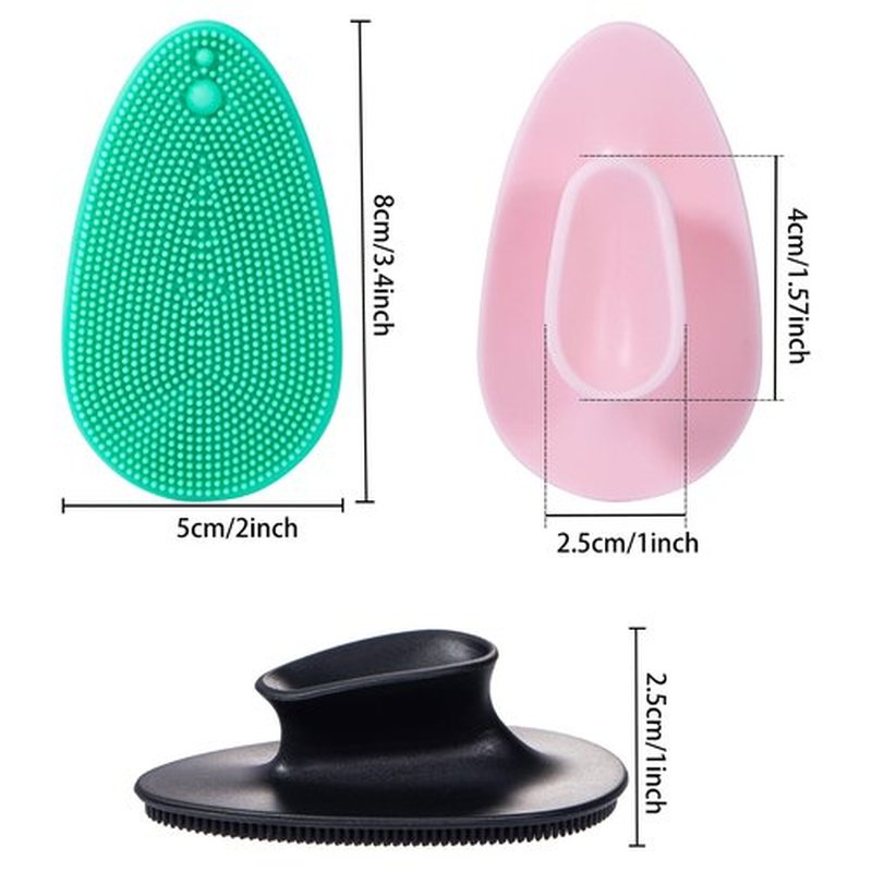 4 Colors Silicone Face Scrubber, Beomeen Facial Cleansing Brush Soft Silicone Facial Exfoliation and Massage Brush Blackhead Scrubber for Men and Women