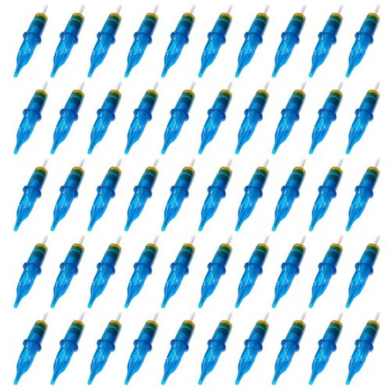 POSEIDON V3 Tattoo Cartridge Needles 50PCS Mixed Size Steriled Needles with Membrane Safety Cartridges-1203RS, 1205RS, 1207RS, 1209RS, 1211RS