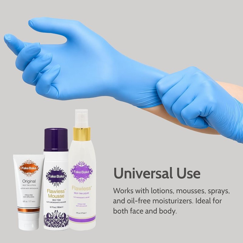 Fake Bake Tanning Application Gloves - Streak-Free Mitt for Flawless Self-Tan Finish | Latex-Free, One Size Fits Most, 12 Count