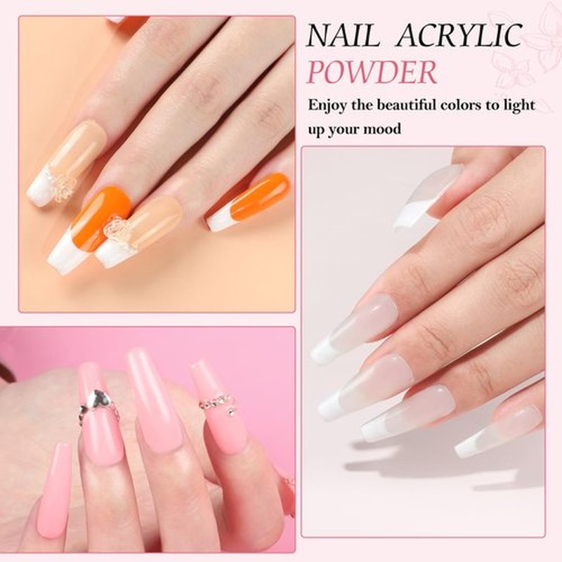 Acrylic Nail Kit for Beginners with Everything 6 Colors Acrylic Powder with Drill and Nail Lamp Builder Nail Gel 24Pcs Glitter Powder Nail Kit Acrylic Set Full Acrylic Nail Supplies DIY