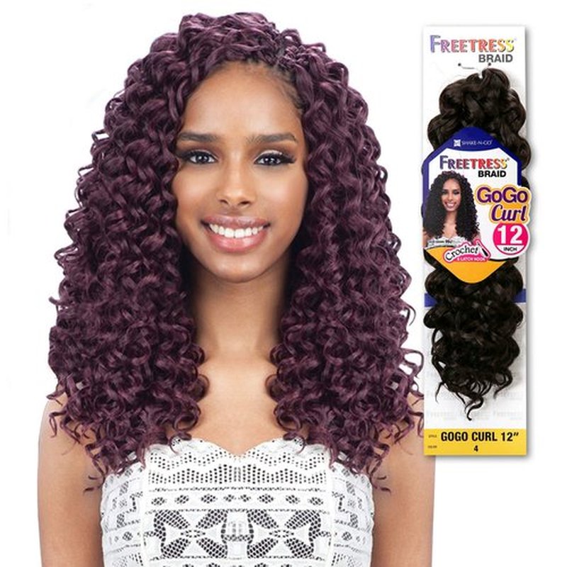FreeTress Synthetic Hair Crochet Braids GoGo Curl 12" (3-Pack, 99J)