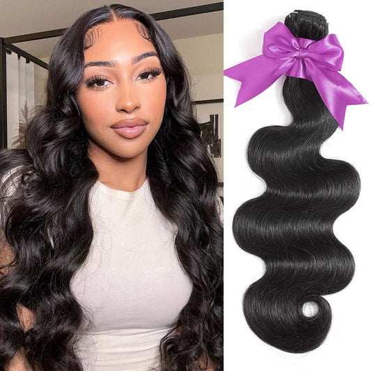 Myonisally Body Wave Bundles 14 inch 10A 1 Bundles Human Hair 100% Raw Single Bundles Human Hair Virgin Human Hair Weave Bundles Natural Black