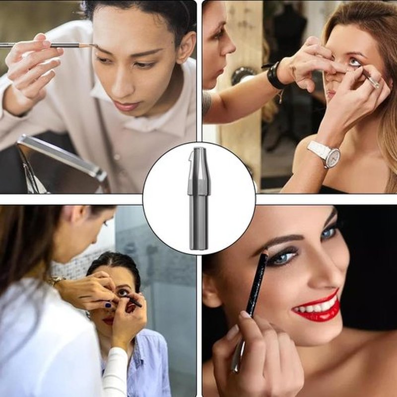 FETNHU Eyebrow Pencil Sharpener, Stainless Steel Blade, Size Adjuster, Professional-Grade Cosmetic Sharpener, Women Makeup Pencil Sharpener for Lip Liner Eyeliner Eye Brow Pencils (1Set)