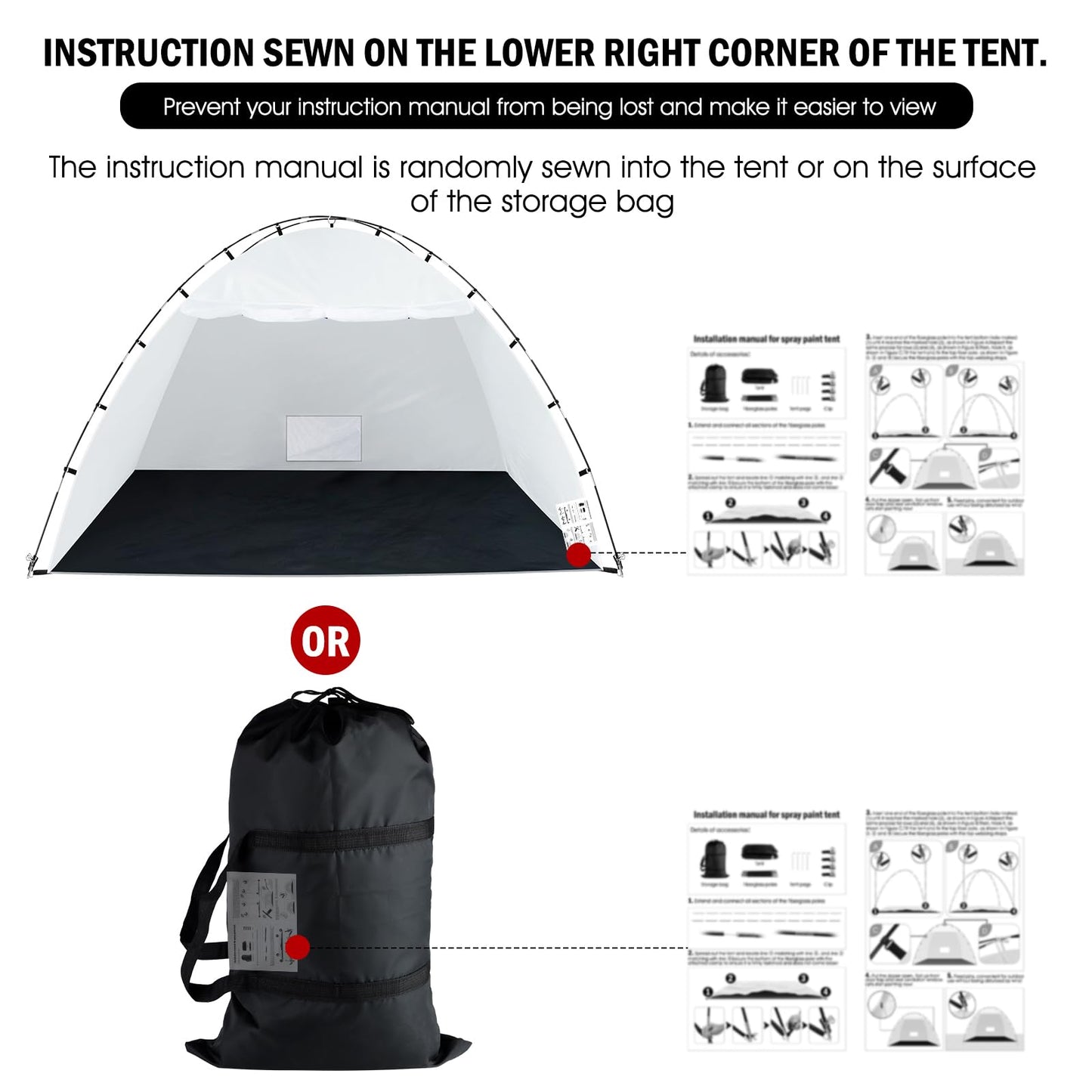Portable Paint Booth Tent,Siebwin 10(L)x8(W)x6.2(H)ft Larger Spray Paint Tents with Built-in Floor&Mesh Screen&Windproof Hooks,Painting Tent Station for Furniture DIY Hobby Tool,Spray Paint Shelter