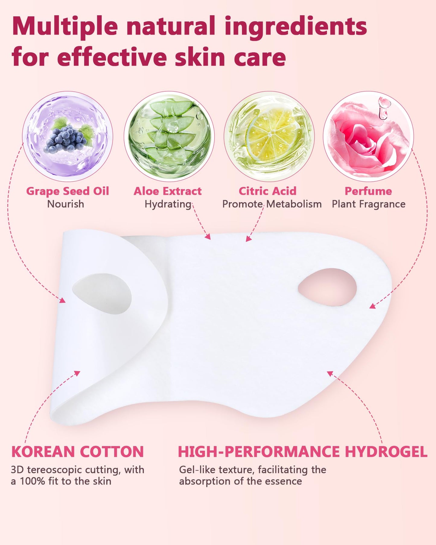 Faouoice V-Line Lifting Collagen Face Mask (5 Pcs), Double Chin Reducer with Hyaluronic Acid & Aloe Vera, Deep Collagen Face Mask for Women, Chin Lifting Masks Jawline Shaper Neck Wrinkle Patches