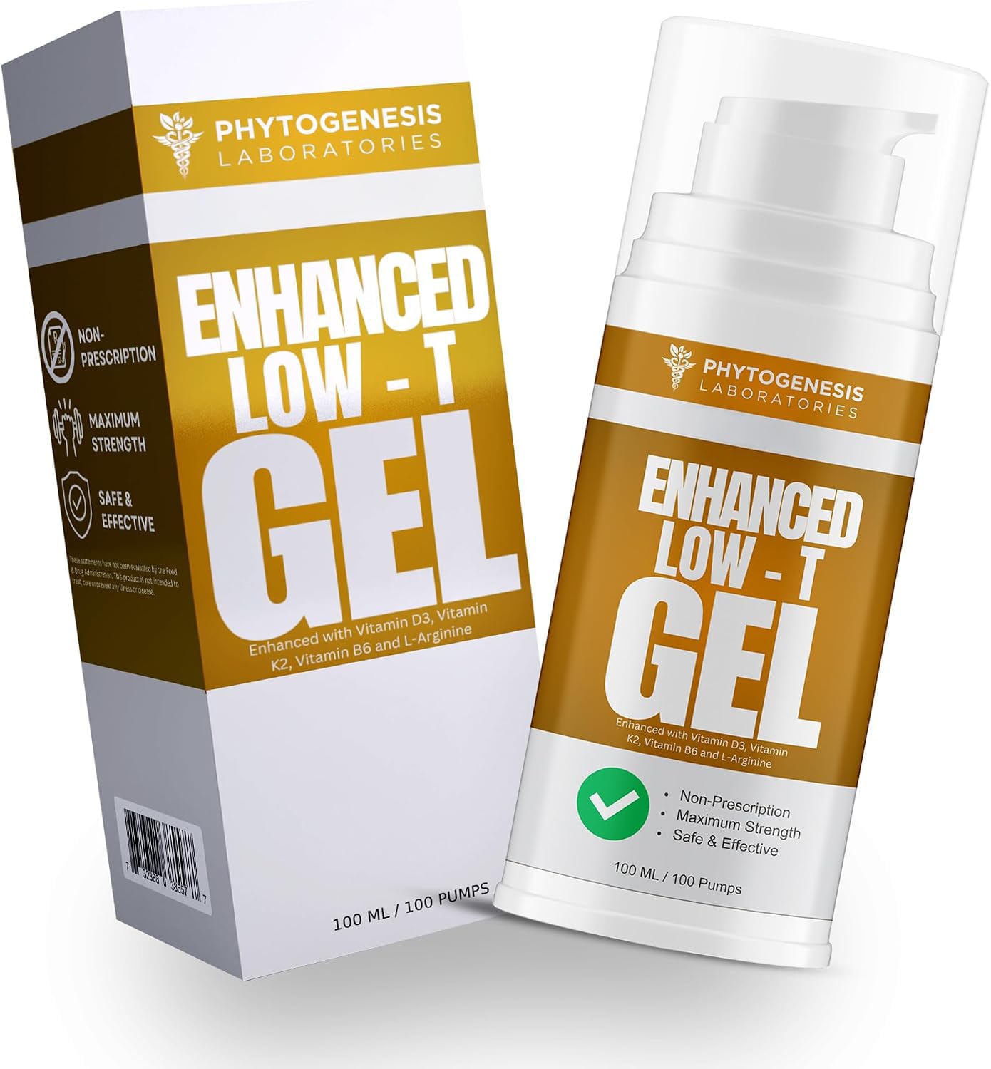 Phytogenesis Enhanced Men’s Wellness Gel, Low T Support for Men