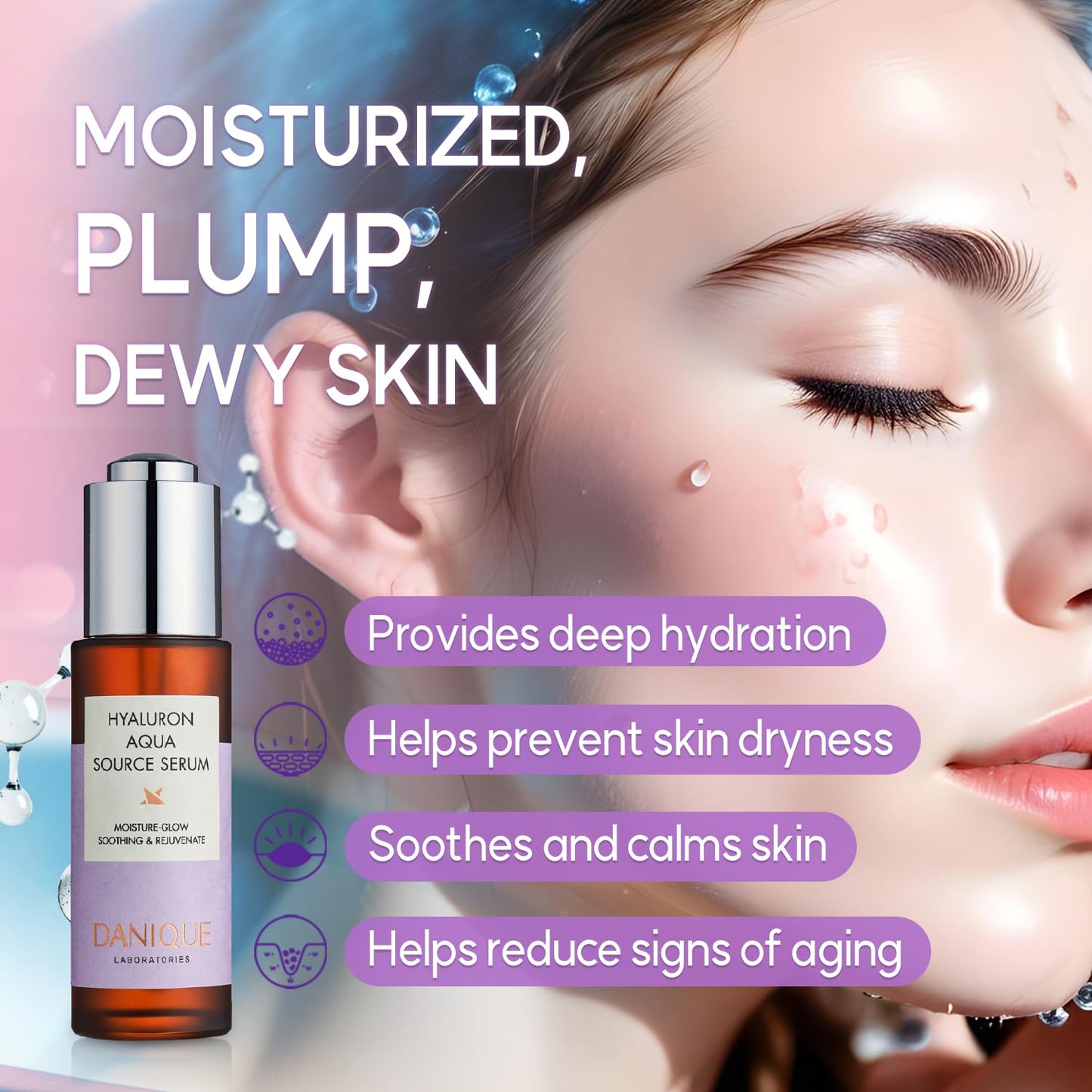 Dermanex Danique Hyaluron Aqua Source Serum 30ml, Stem Cell Korean Skin Care Beauty Serum Booster