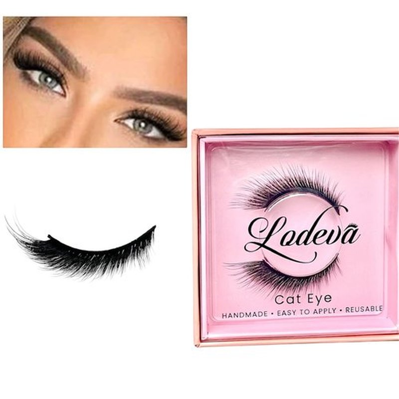 LODEVA 3D CAT EYE LASHES-FOXY EYE LASHES- FAUX MINK FALSE EYELASHES-SEDUCTIVE LOOK-WATERPROOF-VEGAN - 1 Pair (SEDUCTIVE)