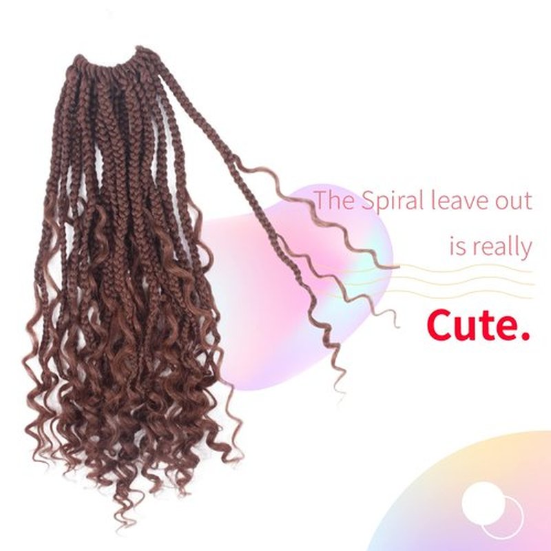 Niseyo Goddess Box Braids Crochet Hair 16 Inch 8 Packs Short Crochet Box Braids Pre Looped Curly Ends Premium Quality Synthetic Hair (30#/Medium Dark Brown)