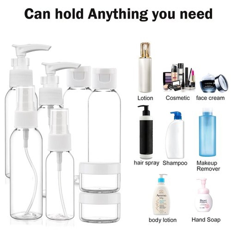 Cosywell Travel Size Bottles for Toiletries 13 Pack 2oz TSA Approved Toiletry Bottles Leak Proof Travel Kit for Women Shampoo Lotion Skincare Cosmetic Container Travel Essentials(White)