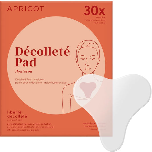 Silicone Chest Wrinkle Pad - Reusable Hyaluronic Acid Anti-Wrinkle Patch | 30x Décolleté Skin Tightening Solution, Made in Germany