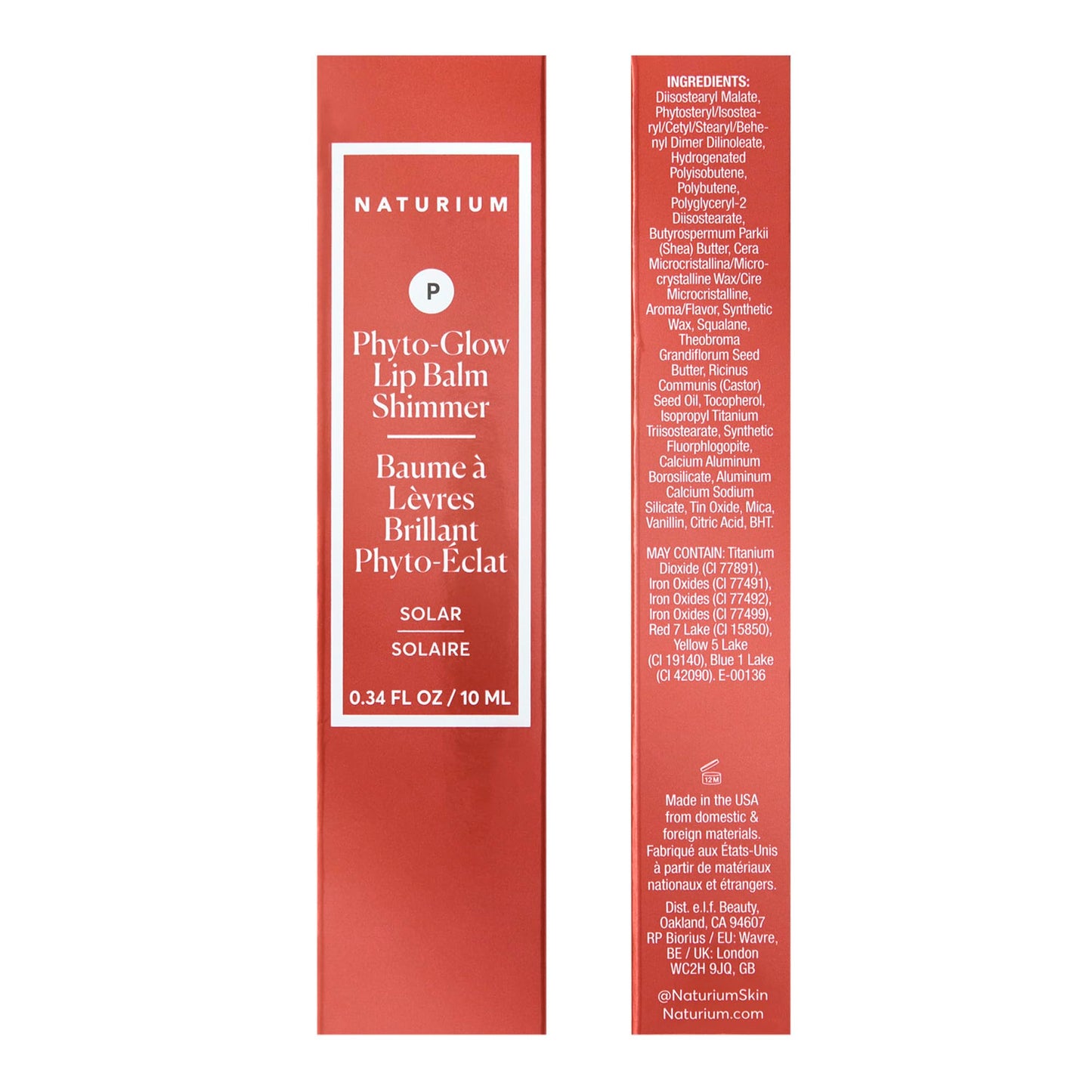 Naturium Phyto-Glow Lip Balm Shimmer | With Plant Squalane Hydrates, Shea & Cupuaçu Butter | 0.34 FL OZ / 10 mL, Solar