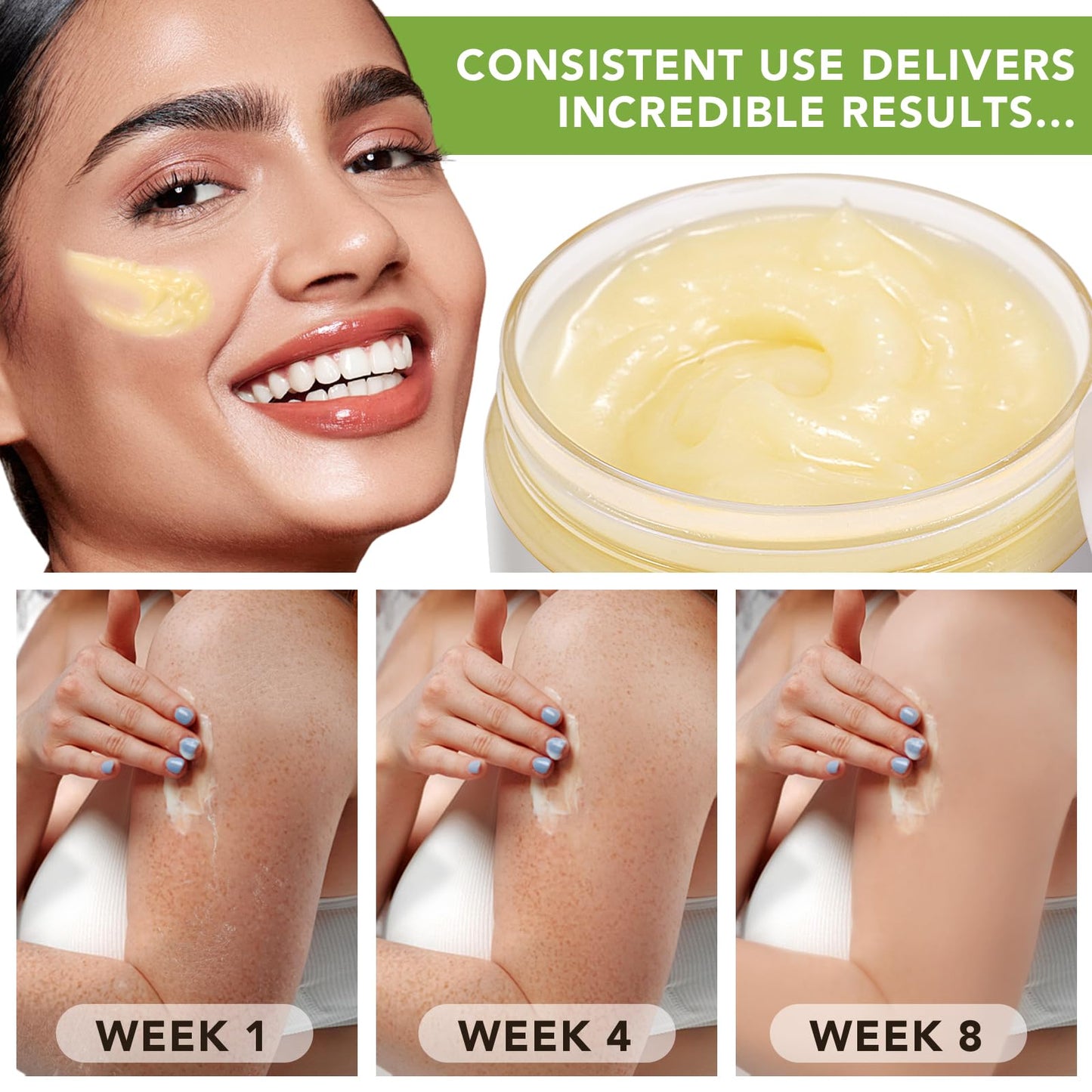 Pure Organic Shea Butter Raw, Unrefined Body & Face Butter, 100% Pure & Natural Body Butter for Dry, Cracked Skin, Stretch Marks & Anti-Aging, 7.76 oz
