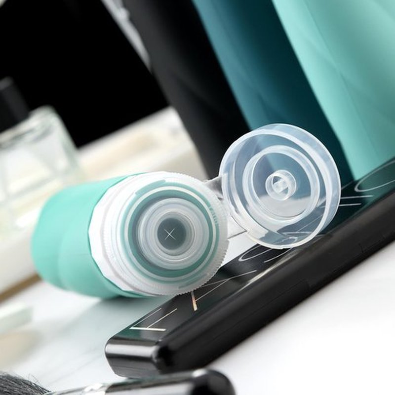 Gemice Travel Bottles for Toiletries, 3oz Tsa Approved Travel Size Containers BPA Free Leak Proof Squeezable Silicone Travel Size Containers, Travel Accessories with Clear Toiletry Bag (4 Pack)