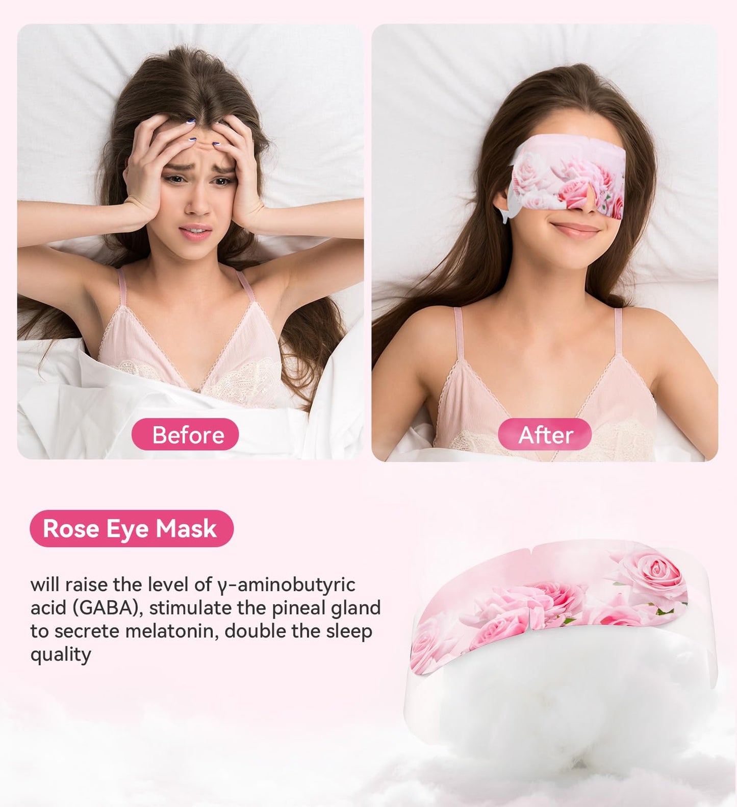 ZHENYEMEI 6 Packs Rose Heated Eye Mask - Heating Eye Mask Warm Compress for Dry Eyes Puffiness Dark Circles Sleep Stye Irritation Stress Relief Self Care Wellness Spa Relaxation Gift