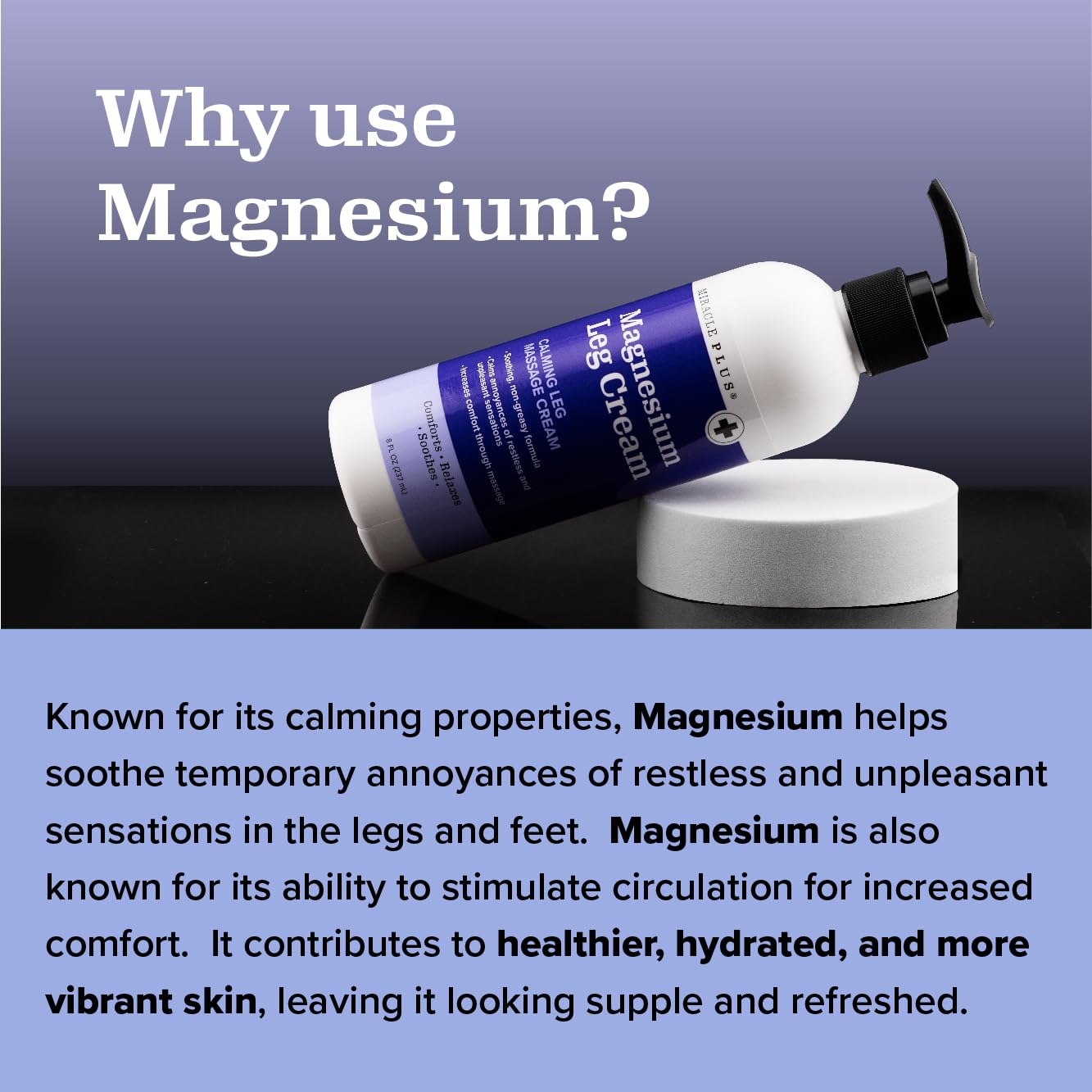 Miracle Plus Melatonin Night Cream Skin Care With Lavender & Chamomile + Magnesium Leg Cream, Massage Topical Night Body Lotion Into Skin To Help Promote Better Rest, (2-Pack)