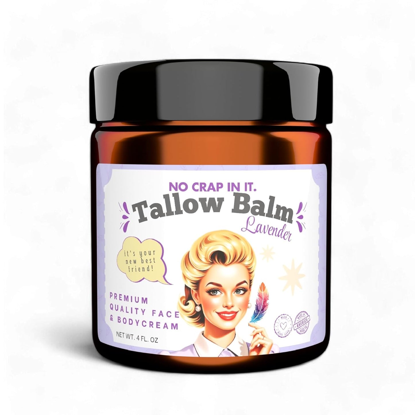 Tallow Balm for Deep Moisturization | Grass-Fed Tallow & Beeswax - 4 Oz Lavender Scent