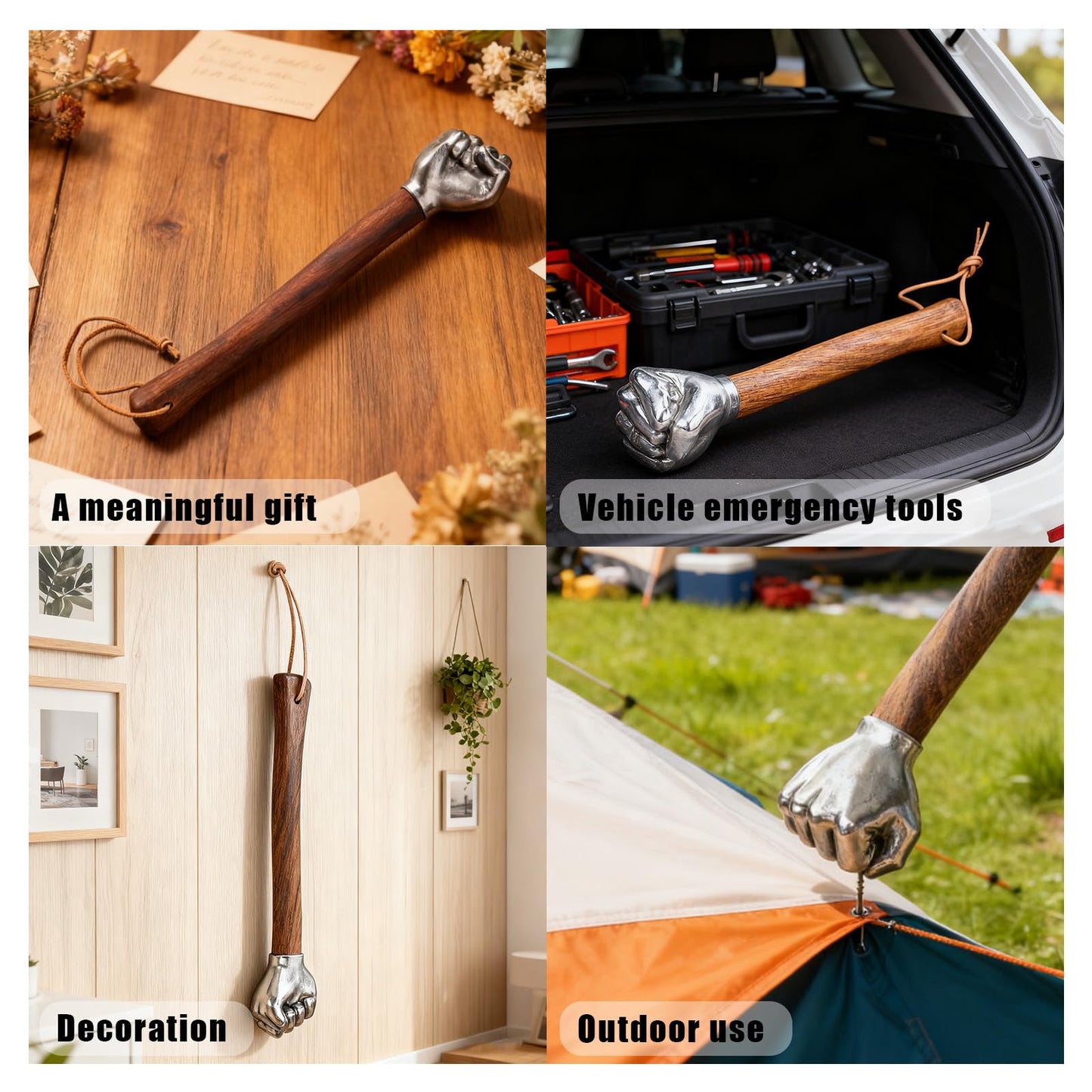 Fist Hammer Tool, Fist Hammer Tool, 2 Lbs Iron Fist-Shaped Hammer, Multi-Purpose Tool for Home/Office Decor, DIY Crafting, Gifts for Men, Outdoor Camping (1)