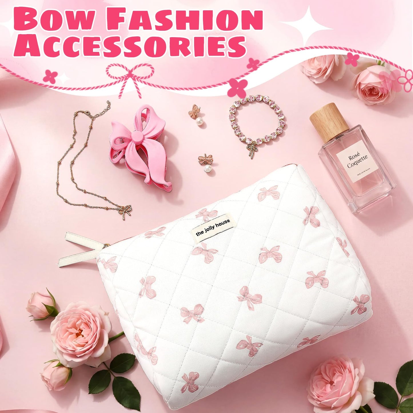 Jiuguva 12 Pcs Pink Bow Birthday Gifts for Women Teen Girls Spa Gift Basket for Graduation, Robe Eye Mask Socks Bracelets Earring Necklace Tumbler Makeup Bag Hair Clip Scented Candle with Box and Card
