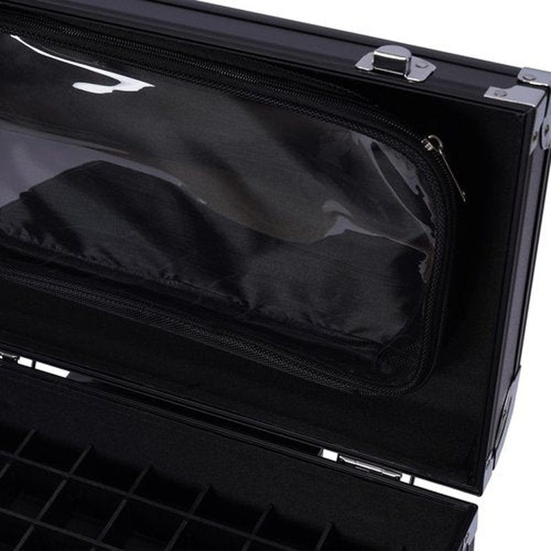 Rolling Makeup Case,Large Cosmetic Trolley with Locks, Professional Rolling Makeup Trolley with with dividers,Large Storage Cosmetic Trolley for Make-Up Artists Hairdressers Nail Technicians (Black)