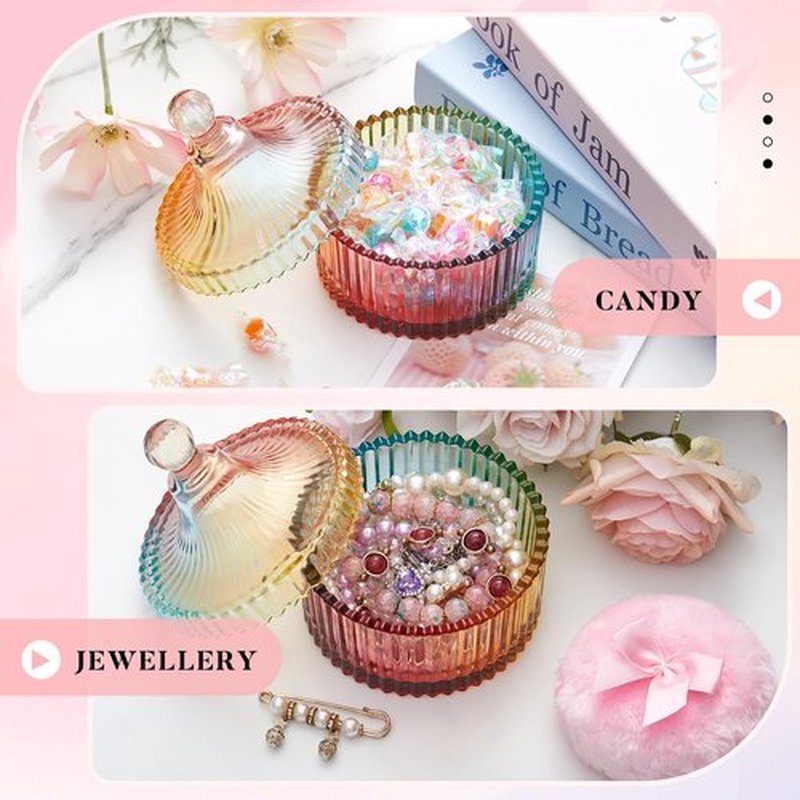 Tioncy 3 Pcs Large Body Powder Puff and Container Powder Container with Puff Powder Puff Crystal Container Soft Washable Reusable Velour Face Body Glitter Powder Puff Wet Dry Makeup(Colorful,Simple)