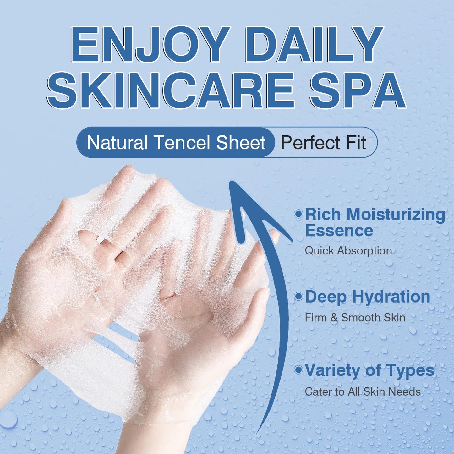 GUOYAOLIFU 6 Pack Serum Sheet Masks,Facial Masks Skincare for Women,Hydrating & Moisturizing Face Masks for All Skin Types,Smooth,Nourishing,Lightweight
