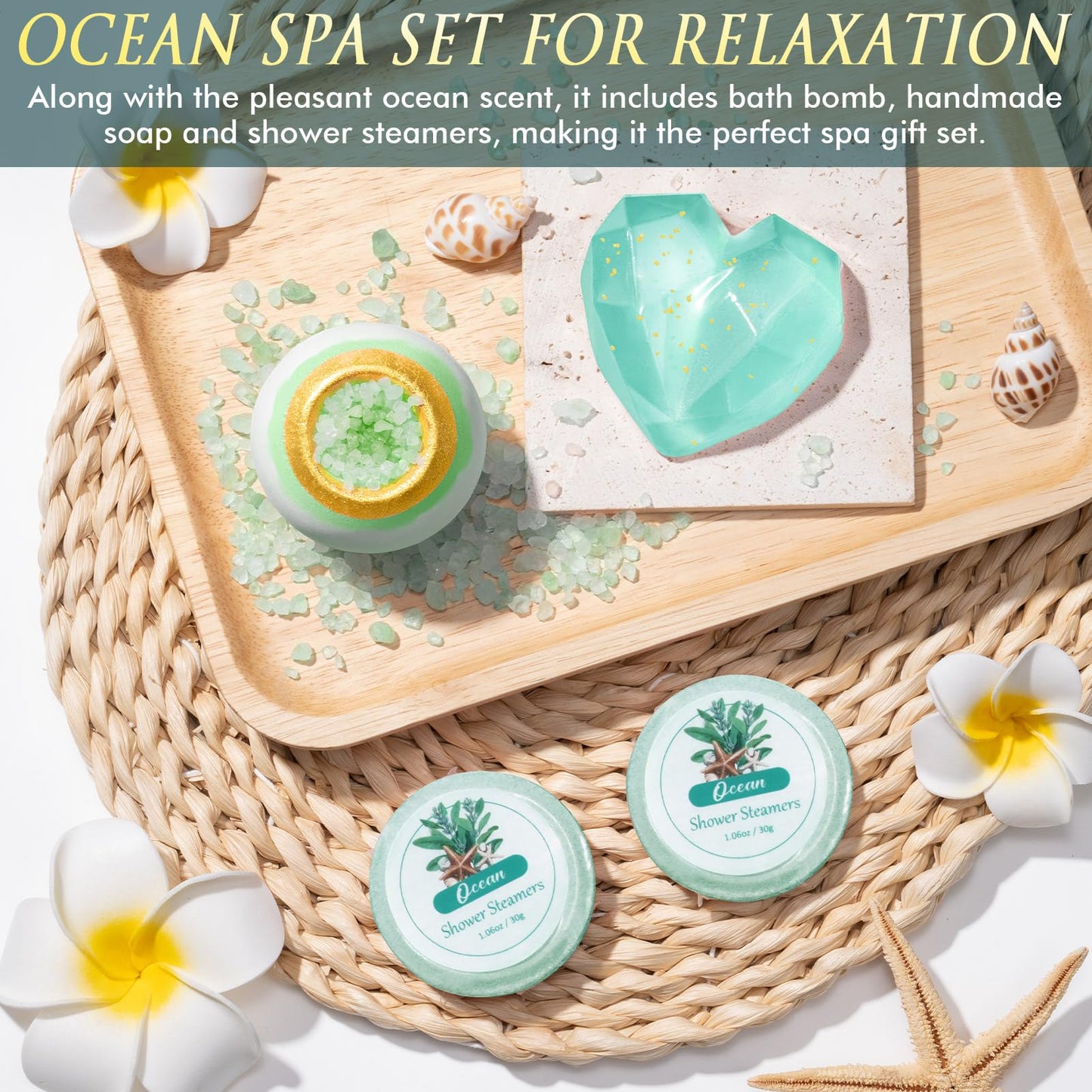 Mothers Day Birthday Gifts for Women, Self Care Get Well Soon Gift Baskets for Women, Ocean Relaxing Spa Gift Care Package with Blanket, Unique Gifts Basket for Mom Her Wife Girlfriend Friend Sister