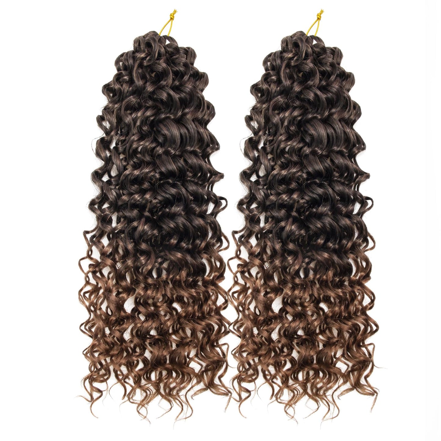 GoGo Curl Crochet hair for Black Women Beach Curl crochet hair Bohemian Crochet Braids Natural Black Deep Wave Braiding hair Extensions (18inch(Pack of 2),1B/30)