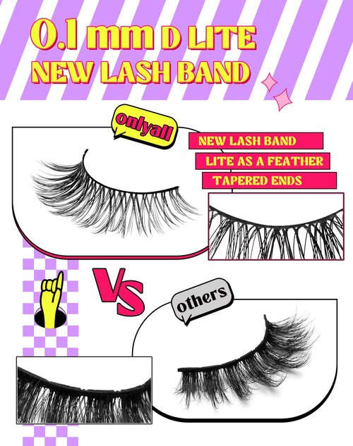 Onlyall Natural Lashes Wispy Lashes Natural Look False Eyelashes Natural Flared Eyelashes False Eye Lashes Soft Fluffy Lashes 7 Pairs DK53