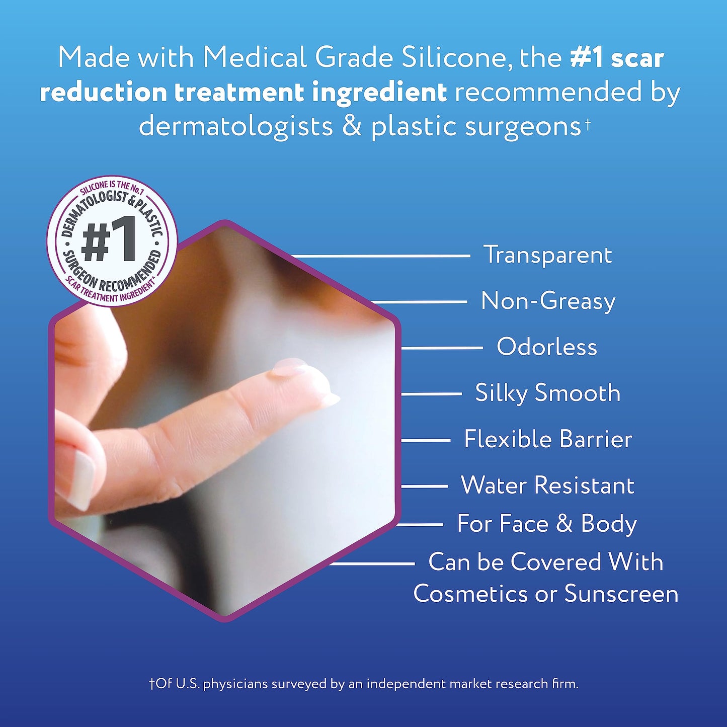 ScarAway 100% Medical-Grade Silicone Scar Gel for Face, Body, Surgical, Burn, Hypertrophic, Keloids and Acne Scar Treatment, 0.71 Ounces, (20 Grams)