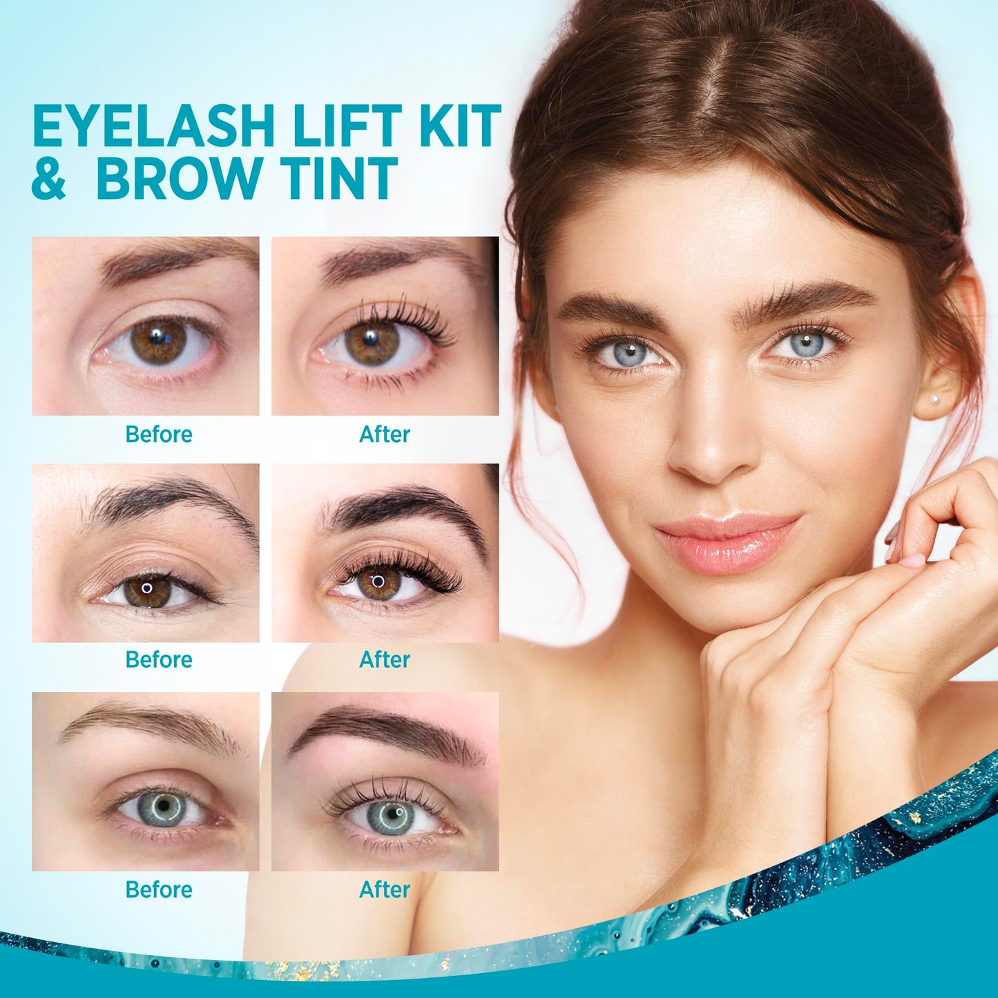 Lash Lift kit at Home Salon: Professional Eyelash Perm Kit for Beginner - Black Eyelash Eyebrow Curling Set (41 ml)