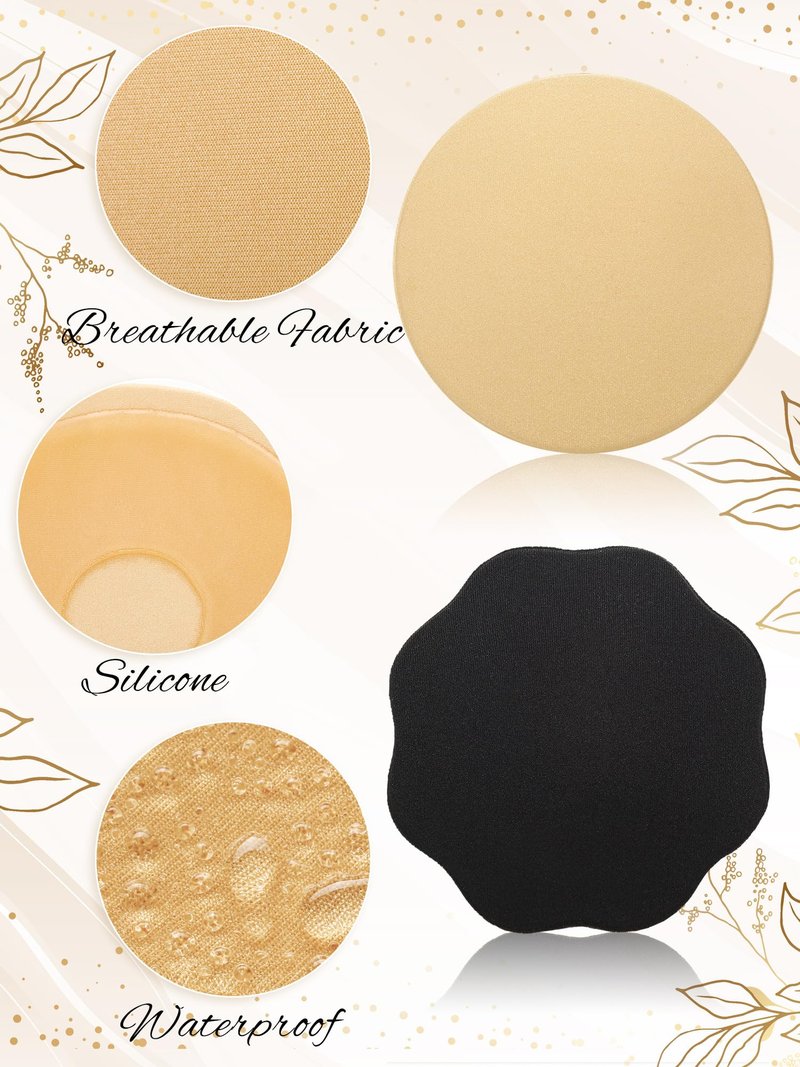 Croloose 4 Pairs Tanning Nipple Cover for Women Silicone Reusable Nipple Pasties Sticky Invisible Tanning Breast Nipple Pad Waterproof