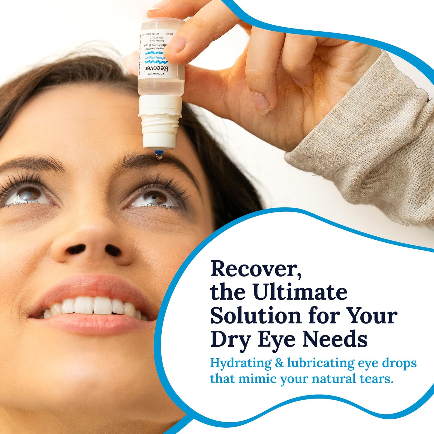 CorneaCare Recover: Eye Drops | Preservative Free Artificial Tears | Hydrating Eye Drops for Dry Eye Relief & Redness | Multi-dose Bottle (300 Drops)