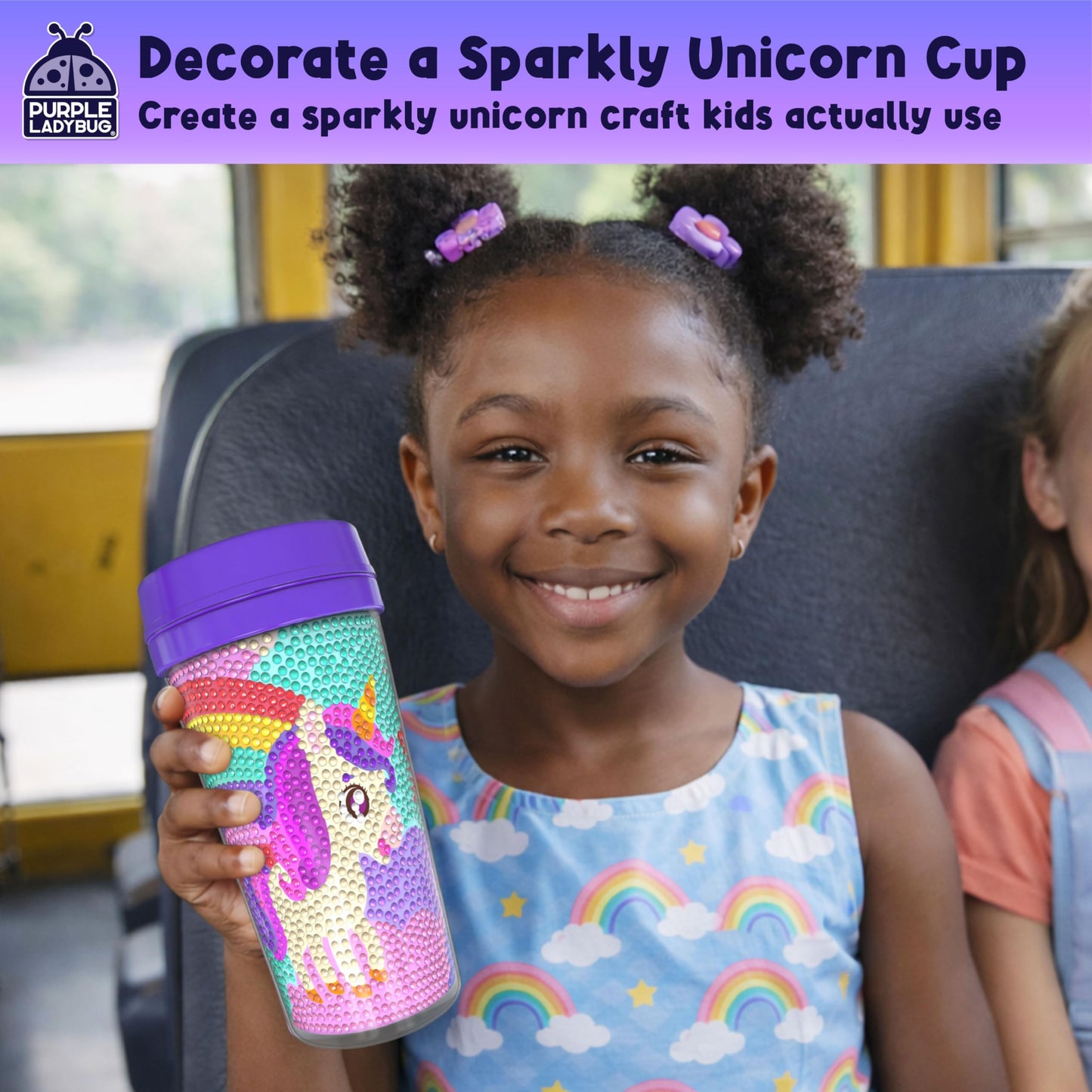 Unicorn Diamond Art Kits Girls Cup - Diamond Arts Kits for Kids - DIY 5D Gem Art Tumbler - 16 oz Unicorn Water Bottle - Arts and Crafts for Kids Ages 6-8, Birthday Gifts for 7 8 10 11 12 Year Old
