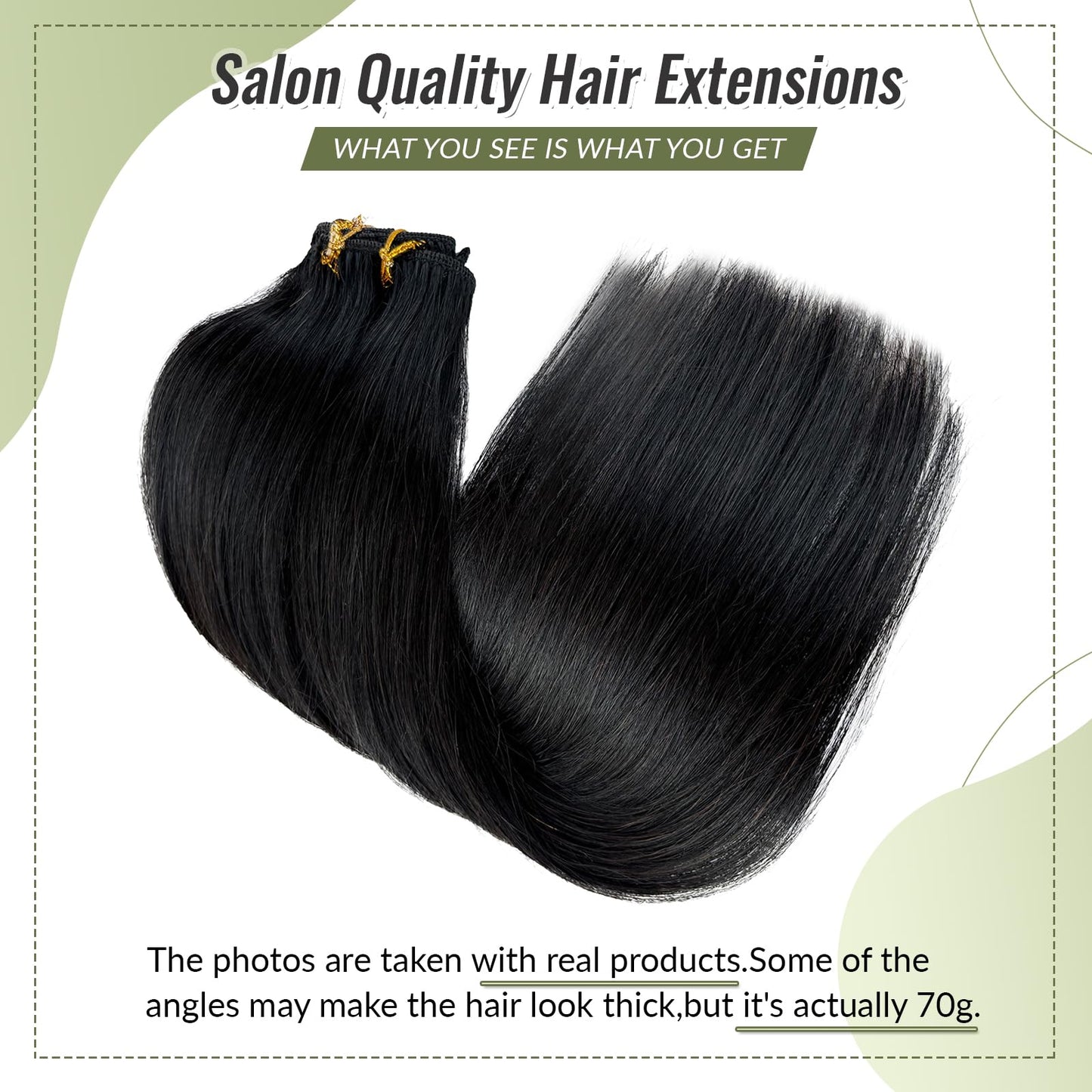 Clip in Hair Extensions Black Real Hair Extensions Clip in Remy Human Hair 5pcs 70g Thick Straight Natural Black Clip ins Human Hair Extensions for Black Women 15 Inch Can be Styled