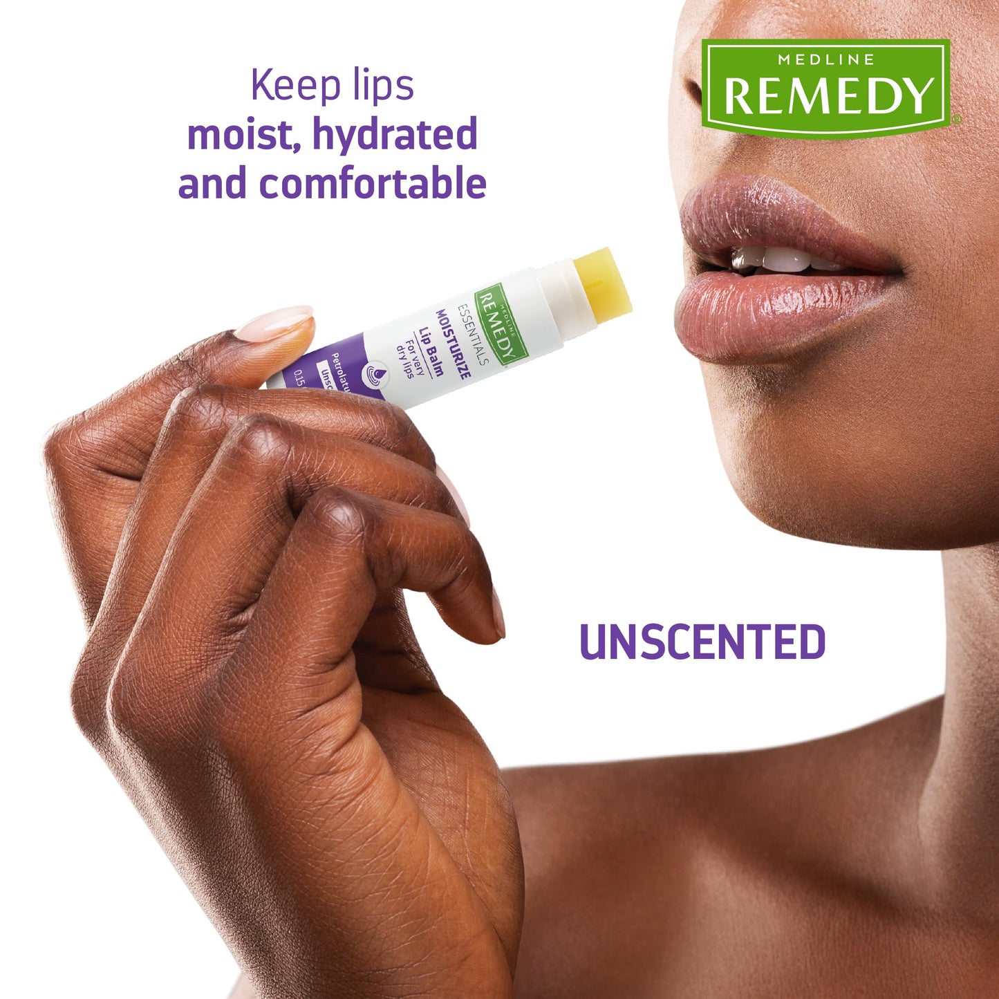 Medline Remedy Essentials Lip Balm, 36 Count, Unscented, Moisturizing, Hydrating Lip Balm, Nourish, Soothe, Revitalize Chapped Lips, Comforting Skin Conditioner, Paraben-Free, 0.15 oz Stick