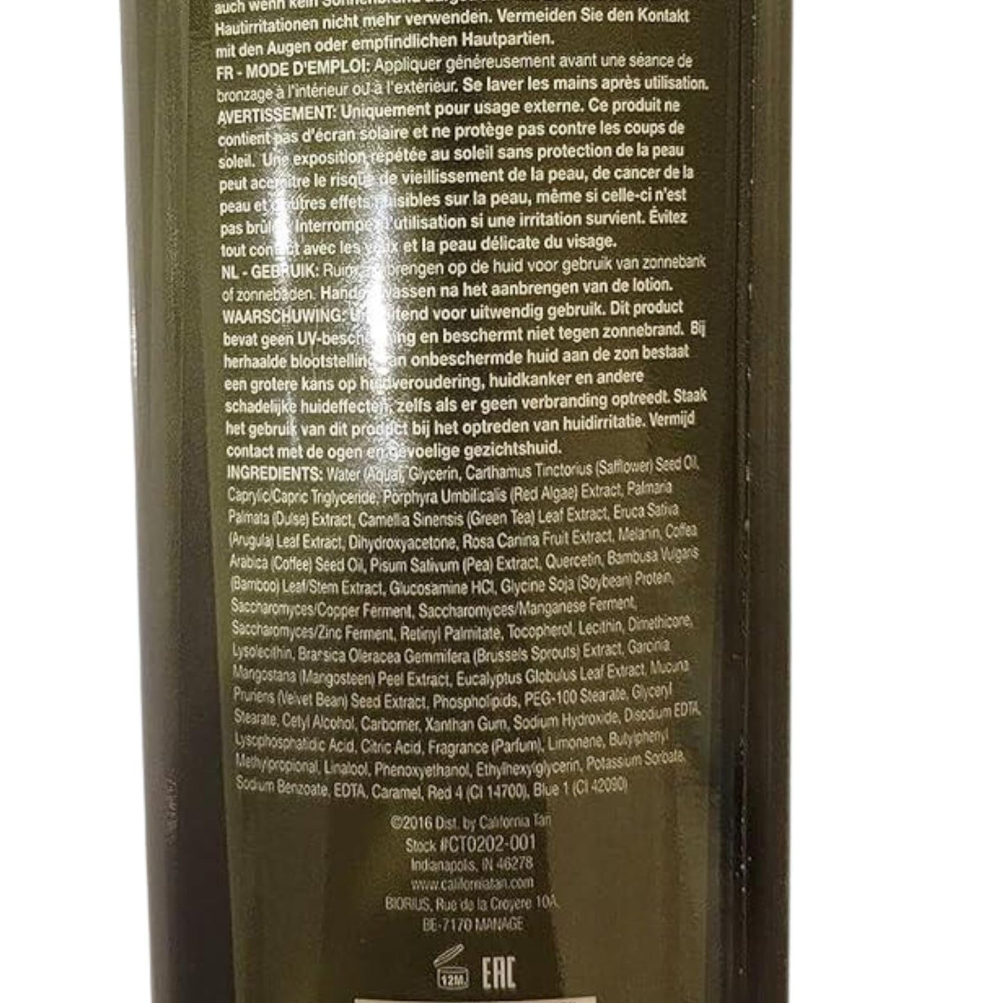 California Tan De Fine Bronzer Step 2 Bronzer Tanning Bed Lotion 8 ounce De-Fine
