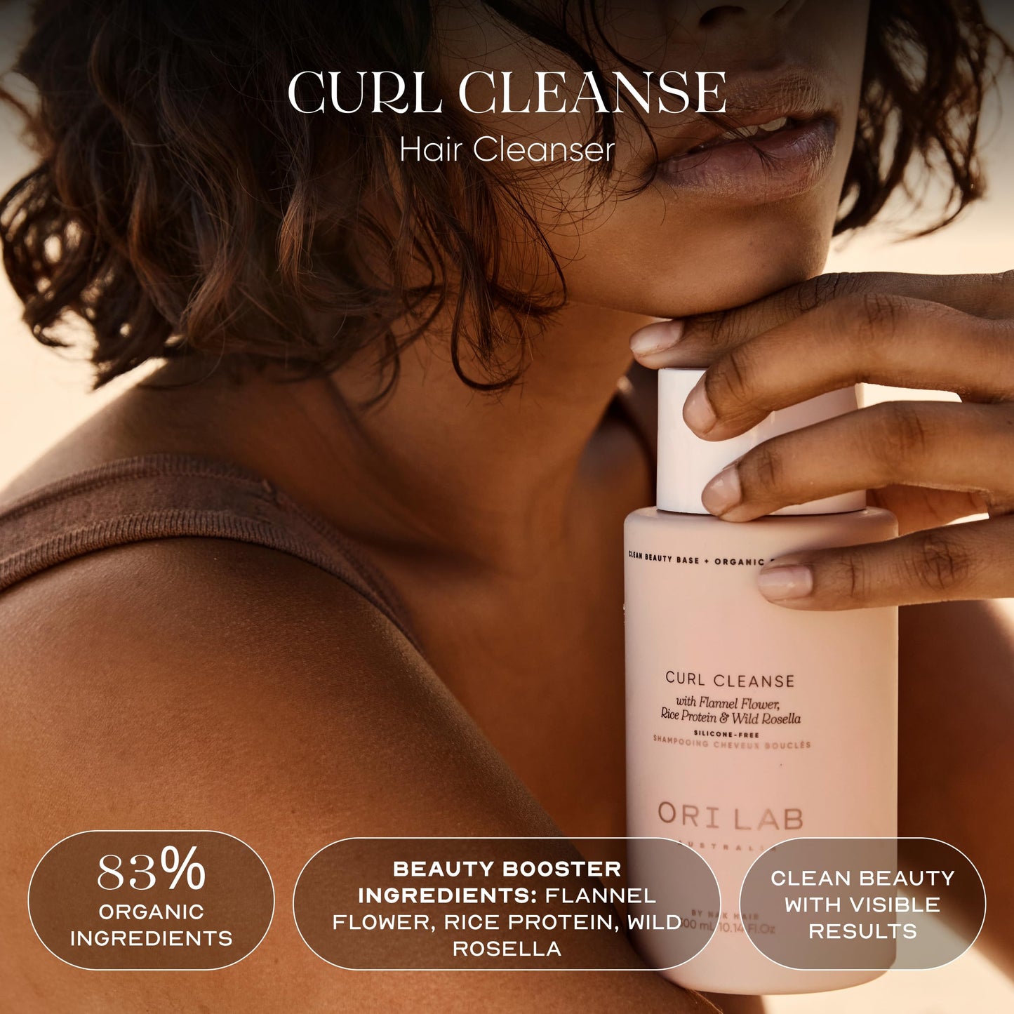 ORI LAB Curl Cleanse 300ml - Sulfate-Free, Hydrating Shampoo for Curly, Coily & Wavy Hair with Rice Protein & Aloe