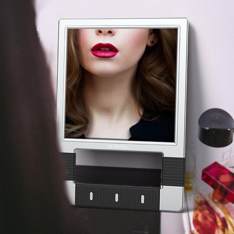 TASALON Unbreakable Hand Mirror, Silver, Rectangular, Tabletop Mount, ABS Frame, Handheld Mirror for Barber, Salon, Makeup, Shower
