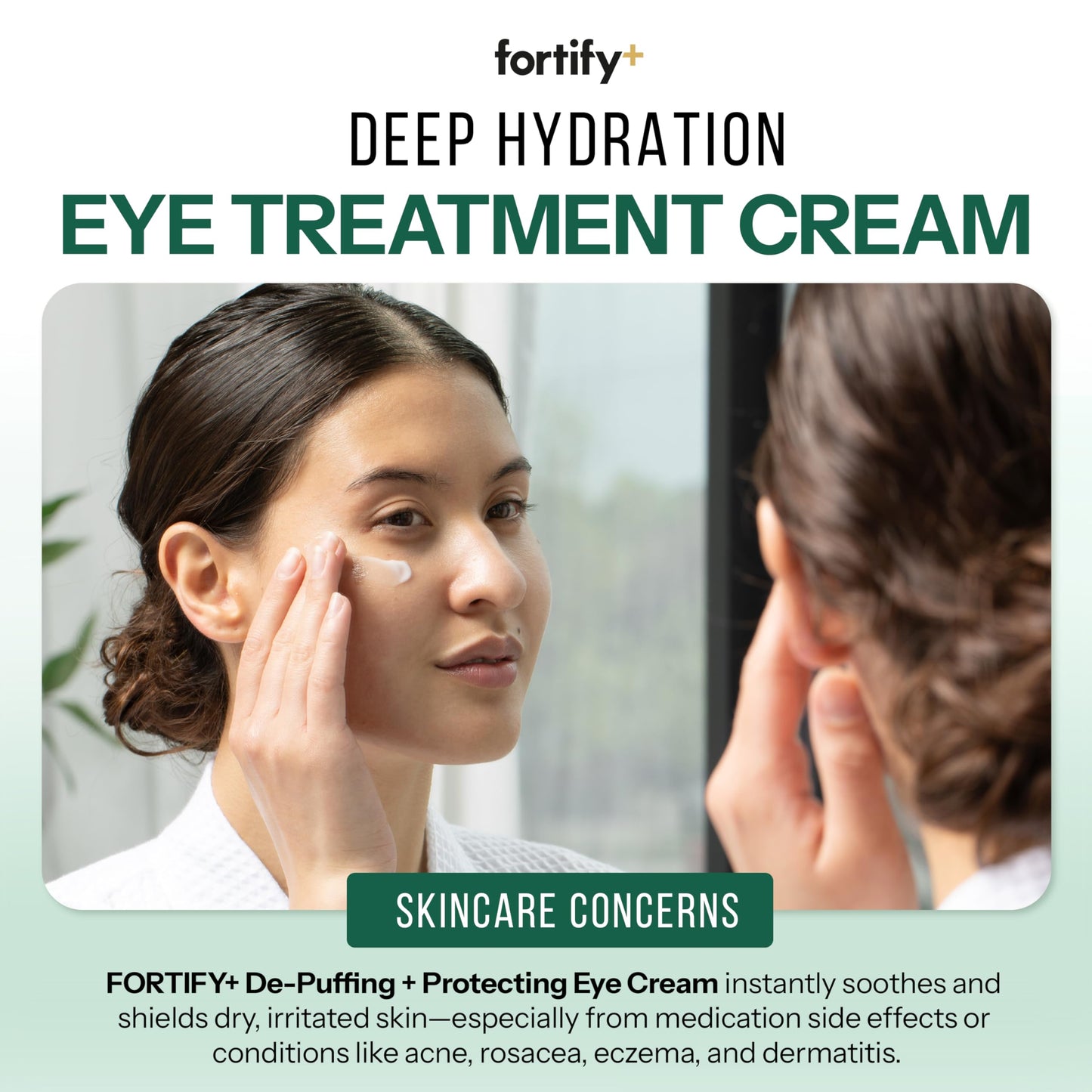 Fortify Skincare Under Eye Cream - Puffy Eyes and Dark Circles Treatment - Peptides, Hyaluronic Acid & Squalane - 3-in-1: Detox, Treat, Boost - Dermatologist Tested - Anti-Aging Korean Skincare - 2 Pk