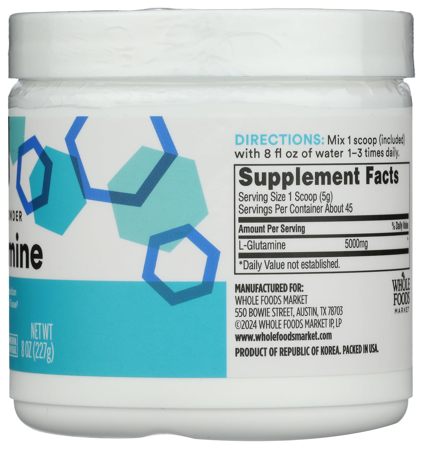 365 by Whole Foods Market, L-Glutamine Free-Form Powder, 8 oz