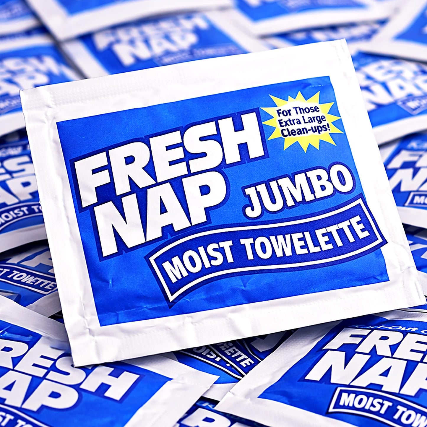 Fresh Lemon Moist Towelettes, Individually Wrapped Hand Wipes for Travel, Disposable Alcohol-Free Wet Wipes (25, Jumbo)