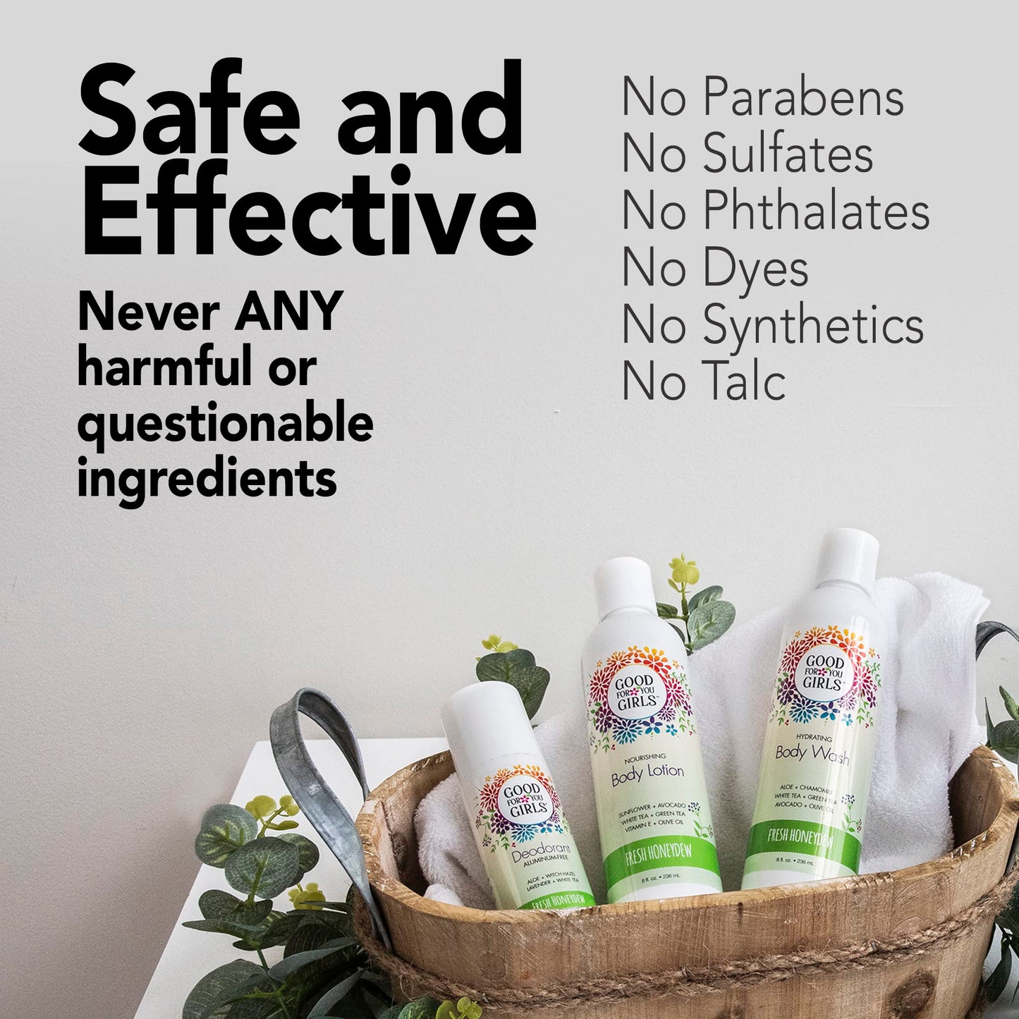 Good For You Girls Natural Body Wash with Aloe, Avocado & Jojoba Oils,Shower Gel Body Wash for Girls to Adults, Vegan and Paraben Free, Honeydew Scent (8 Fl oz)